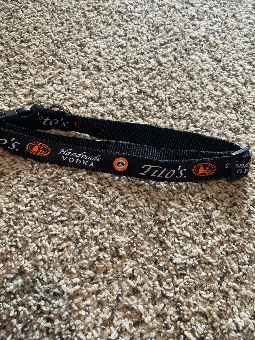 Tito's Handmade Vodka Black Logo Dog Collar
